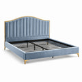 Polsterbettgestell Samt Blau Gold 180 x 200 cm