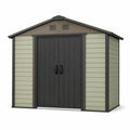 Kunststoff Gartenhaus mit Satteldach aus Polypropylen in Beige und Dunkelgrau 185 x 152 x 226 cm