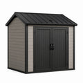 Kunststoff Gartenhaus mit Satteldach in Grau/Schwarz 185x152x226 cm