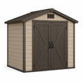 Gartenhaus aus Kunststoff Beige/Braun 220x185x226 cm