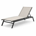 Gartenliege Aluminium Polyester Beige 200x65x35 cm