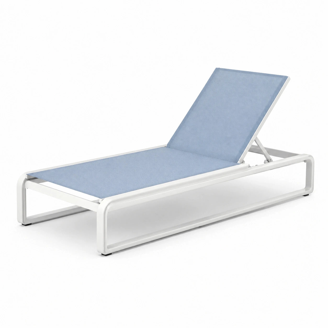 Gartenliege Aluminium Textilene Blau 200x62x35 cm