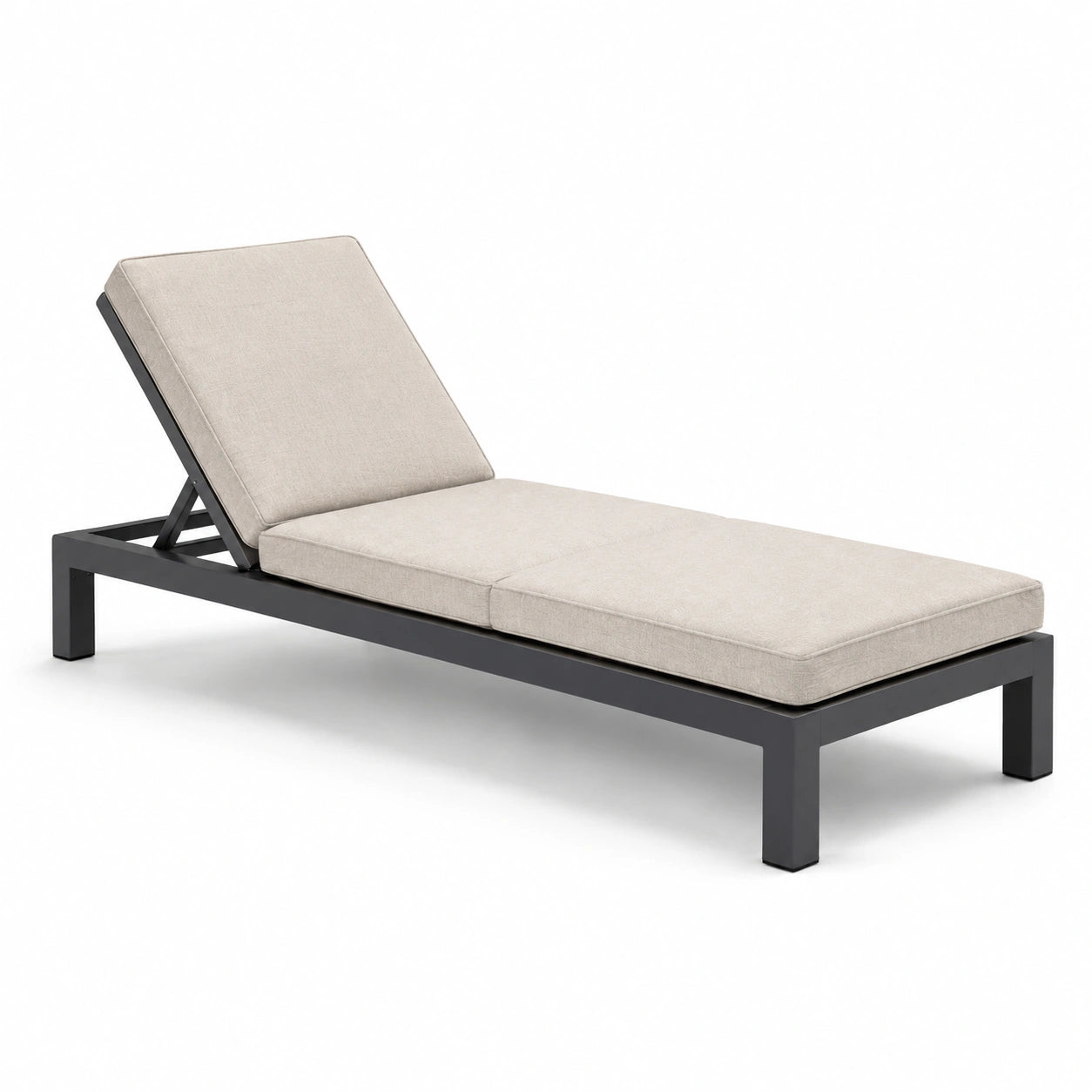 Gartenliege Aluminium Polyester Beige 200x65x35 cm