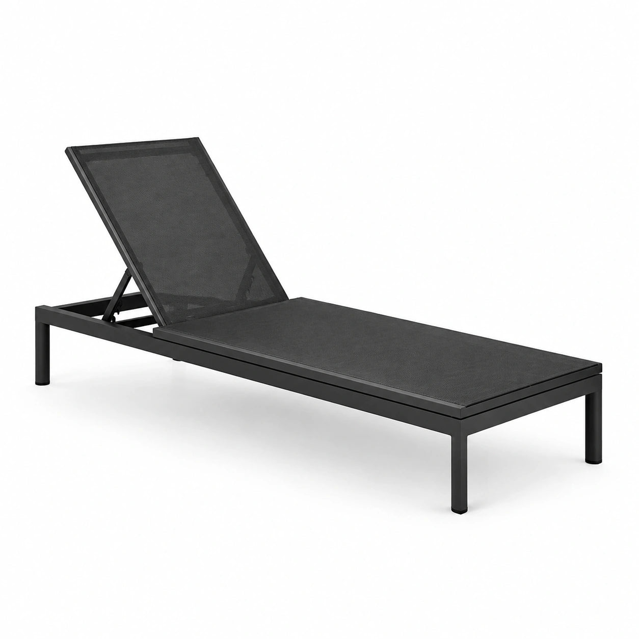 Gartenliege Aluminium Textilgewebe Schwarz