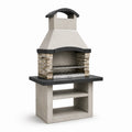 Grillkamin aus Beton und Naturstein, Grau, 120 cm x 55 cm x 240 cm