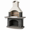 Grillkamin aus Beton und Naturstein Grau