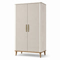 Kleiderschrank Holz Gewebe Beige 200x90x50 cm
