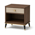 Nachttisch Holz MDF/Eichenfurnier Braun/Beige
